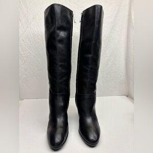 Ralph Lauren Women's Black Knee-High Leather Boots, size 10 B